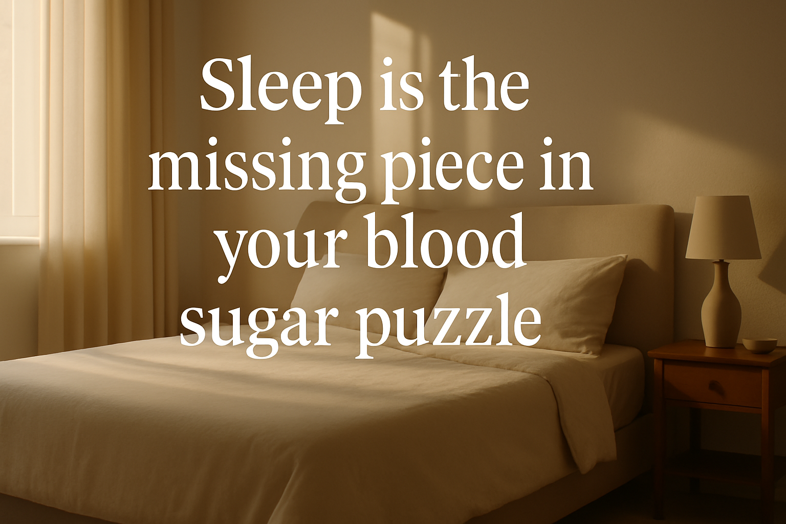 A person peacefully sleeping on a cozy bed, illustrating that sleep is the missing piece in your blood sugar puzzle.